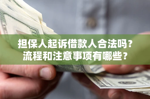 武汉担保人起诉借款人合法吗？流程和注意事项有哪些？