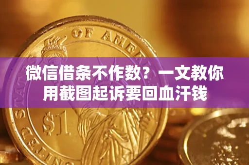 武汉微信借条不作数？一文教你用截图起诉要回血汗钱