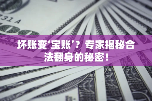 武汉坏账变‘宝账’？专家揭秘合法翻身的秘密！