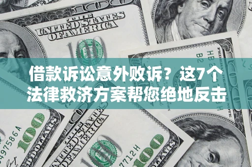 武汉借款诉讼意外败诉？这7个法律救济方案帮您绝地反击！