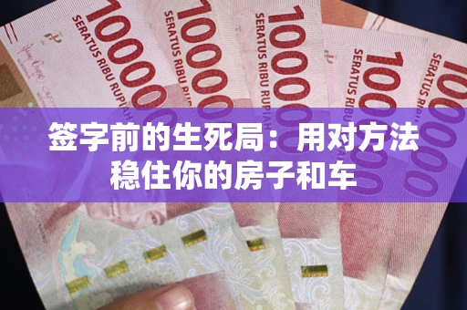 武汉签字前的生死局：用对方法稳住你的房子和车