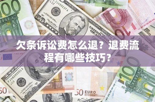 武汉欠条诉讼费怎么退？退费流程有哪些技巧？
