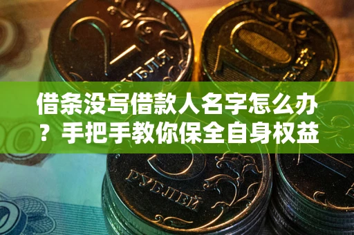武汉借条没写借款人名字怎么办？手把手教你保全自身权益