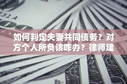 武汉如何判定夫妻共同债务？对方个人所负该咋办？律师建议