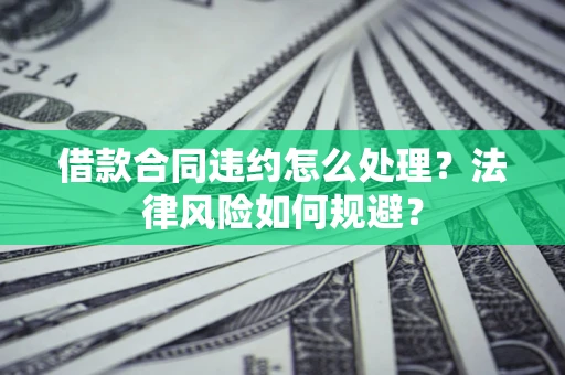 武汉借款合同违约怎么处理？法律风险如何规避？